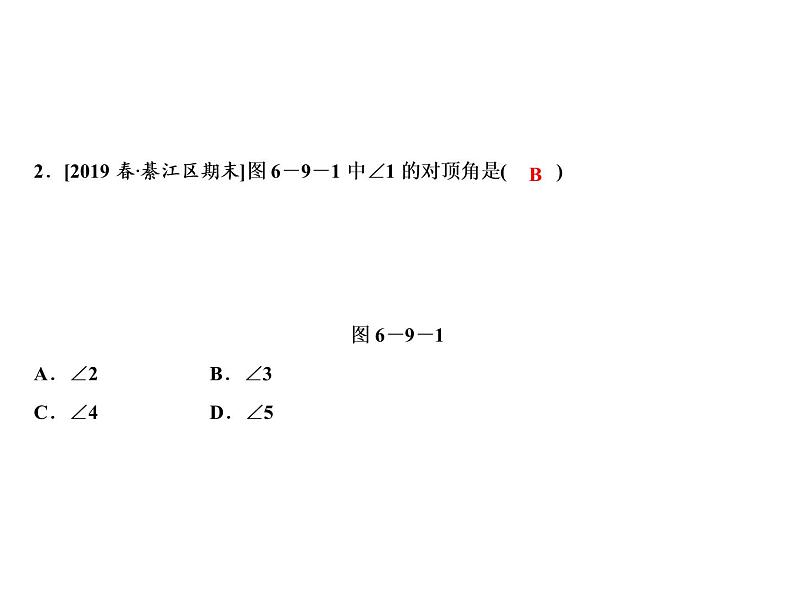 6.9 第1课时　对顶角-2022-2023学年七年级数学上册同步习题课件(浙教版)(共23张PPT)04