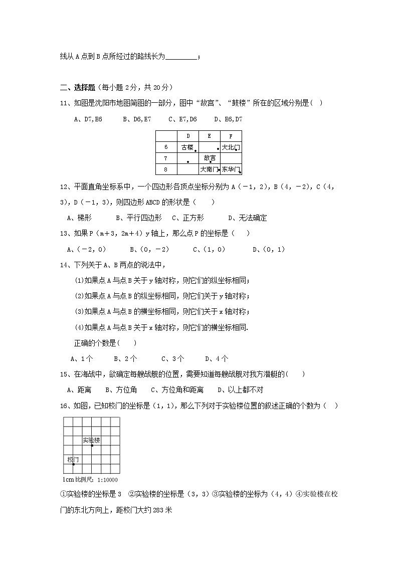新人教（七下）第7章 平面直角坐标系 综合水平测试题202