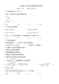 08 【人教版】七年级下期末数学试卷（含答案）