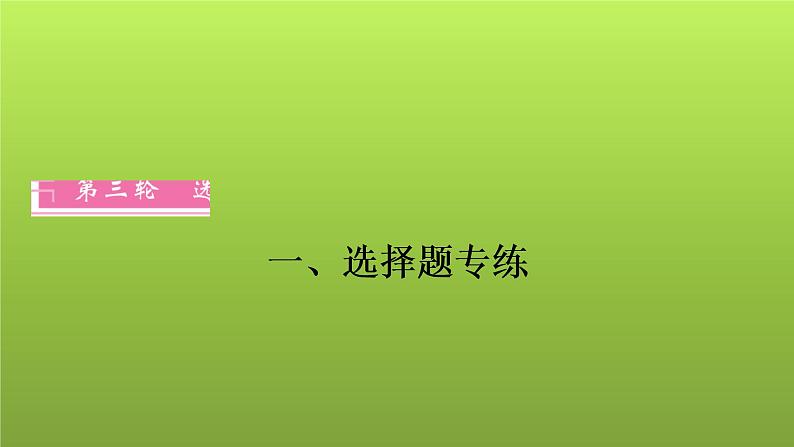 2022年中考数学人教版一轮复习课件：一、选择题专练第1页