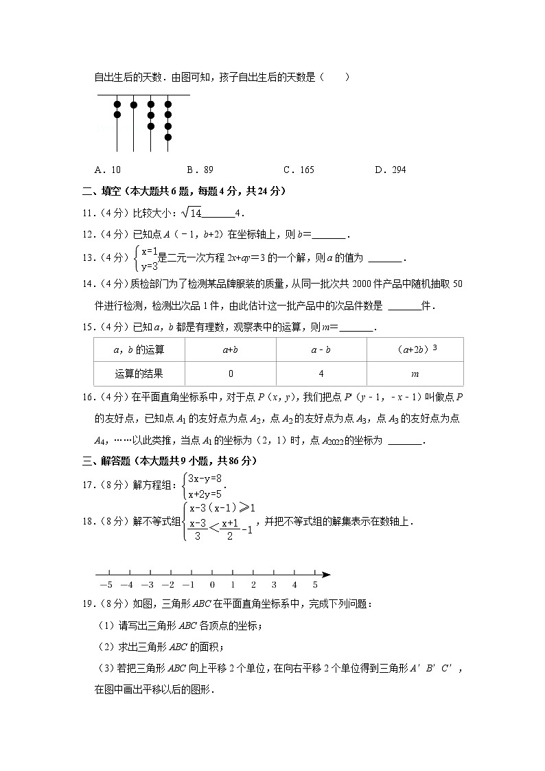 福建省龙岩市长汀县2021-2022学年七年级下学期期末质量检查 数学试卷(word版含答案)02