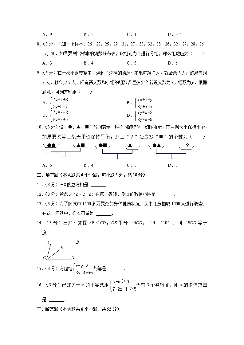 山东省济宁市邹城市2021-2022学年七年级下学期期末检测数学试题(word版含答案)第2页