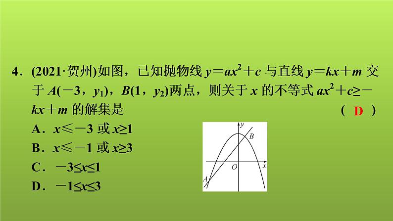 2022年中考数学人教版一轮复习讲练课件：第14课　二次函数(2)第7页