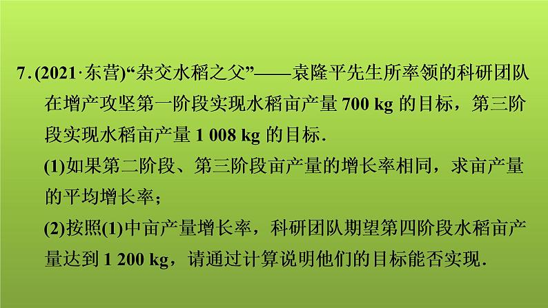 2022年中考数学人教版一轮复习讲练课件：第6课　一元二次方程的解法及应用第6页