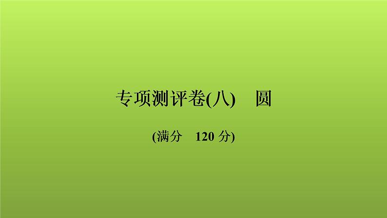 2022年中考数学人教版一轮复习讲练课件：专项测评卷(八)圆第1页