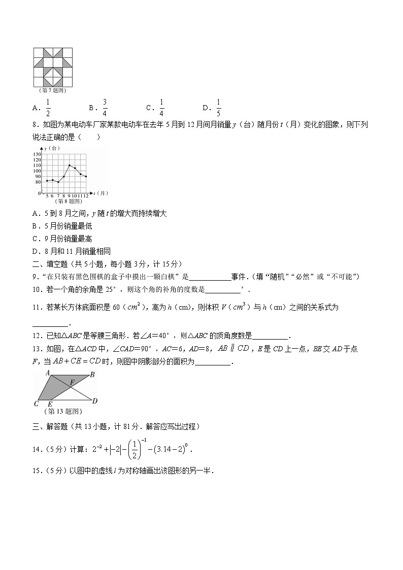 陕西省榆林市绥德县2021-2022学年七年级下学期期末数学试题(word版含答案)02