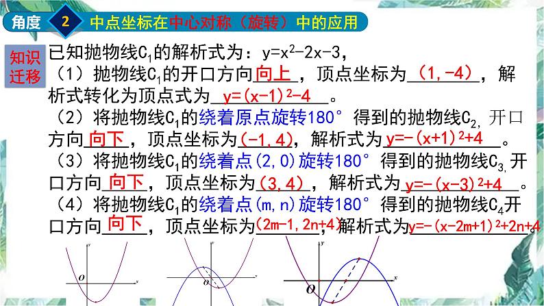 九年级中考数学专题复习：中点坐标在函数中的应用  课件07