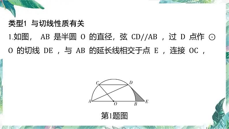 九年级中考数学专题复习课件  圆的综合题02