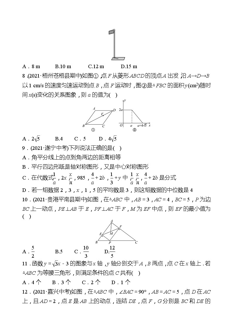 2021-2022 人教版数学 八年级下册 期末达标卷(A)(第十六至第二十章) 试卷（学生版）第2页