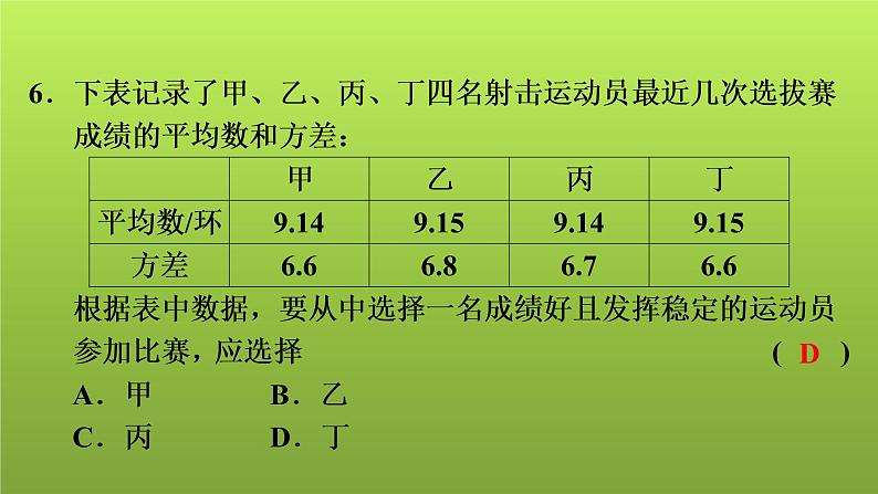 2022年中考数学人教版一轮复习讲练课件：模拟试卷(八)第7页