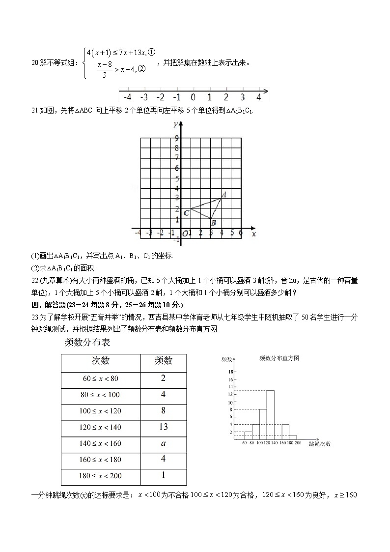 宁夏回族自治区固原市西吉县2021-2022学年七年级下学期期末数学试题(word版含答案)第3页