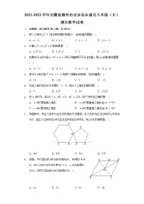 2021-2022学年安徽省滁州市定远县永康片八年级（下）期末数学试卷（Word解析版）