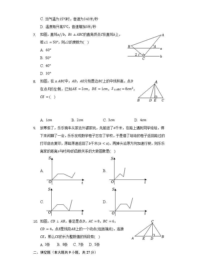 2021-2022学年四川省成都七中初中学校七年级（下）期中数学试卷（Word解析版）第2页