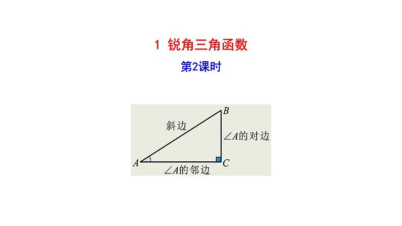 2021-2022 北师大版 数学 九年级下册 1.1.2 锐角三角函数课件第1页