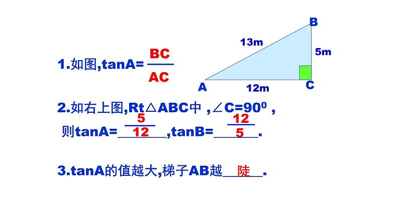 2021-2022 北师大版 数学 九年级下册 1.1.2 锐角三角函数课件第3页