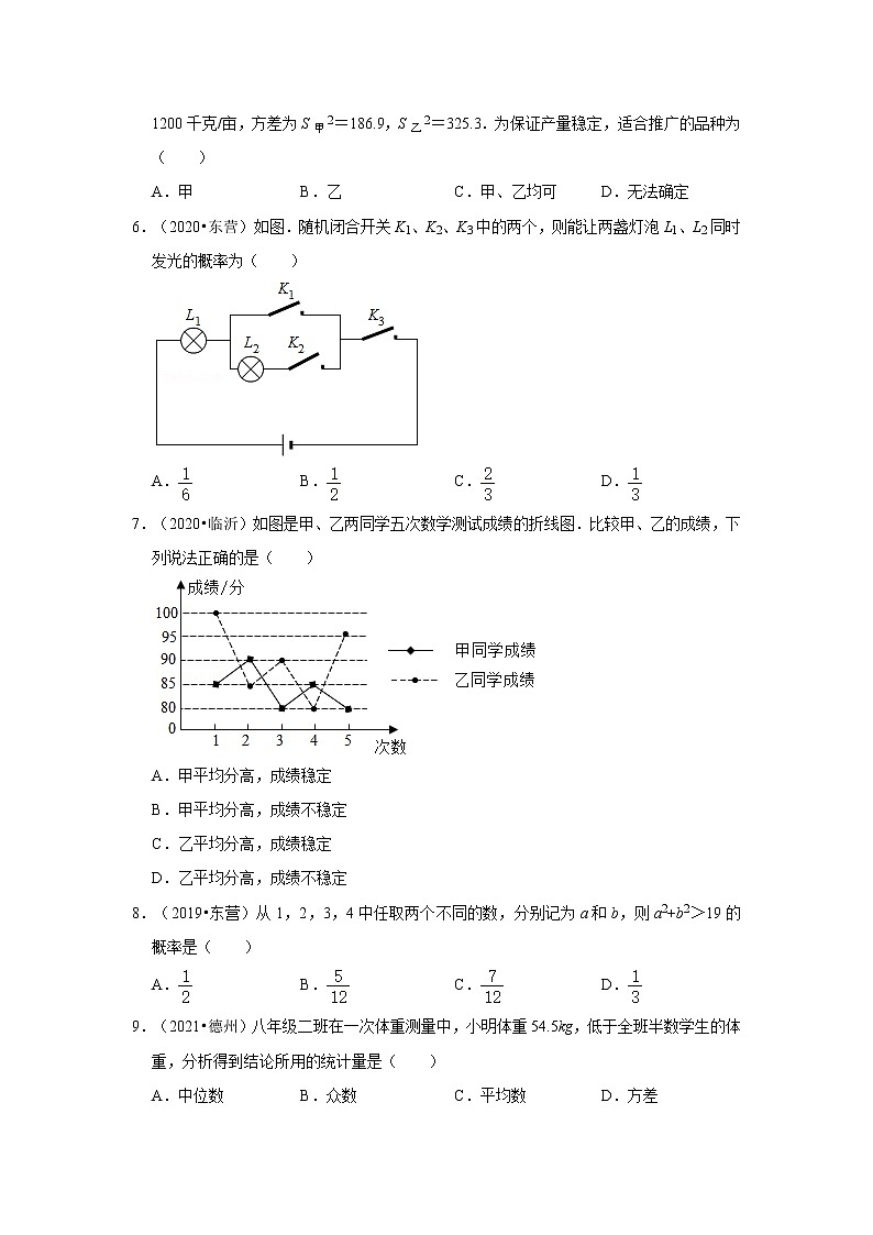2017-2021年山东中考数学真题分类汇编之统计与概率第2页