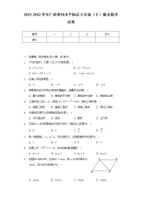 2021-2022学年广西贺州市平桂区八年级（下）期末数学试卷（Word解析版）