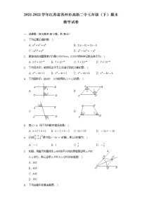 2021-2022学年江苏省苏州市高新二中七年级（下）期末数学试卷（Word解析版）