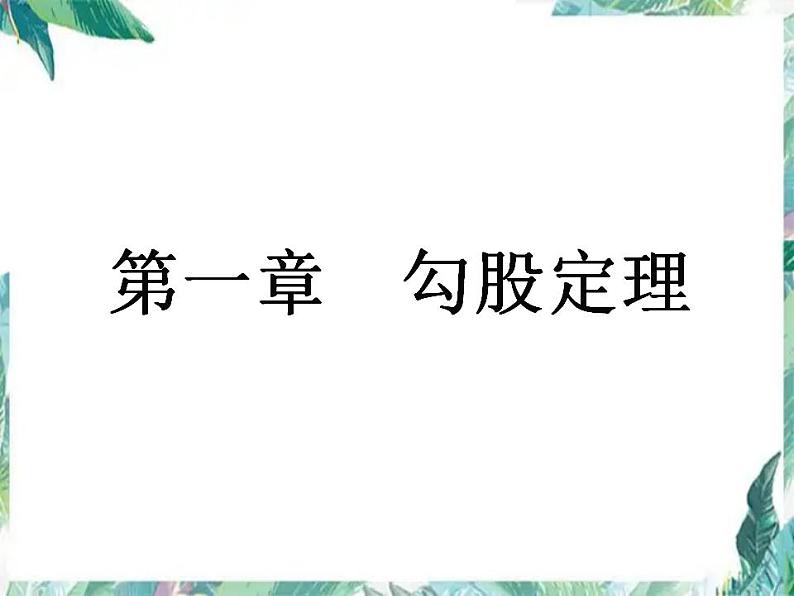 北师大版数学八年级上册 第一章 勾股定理复习 课件01