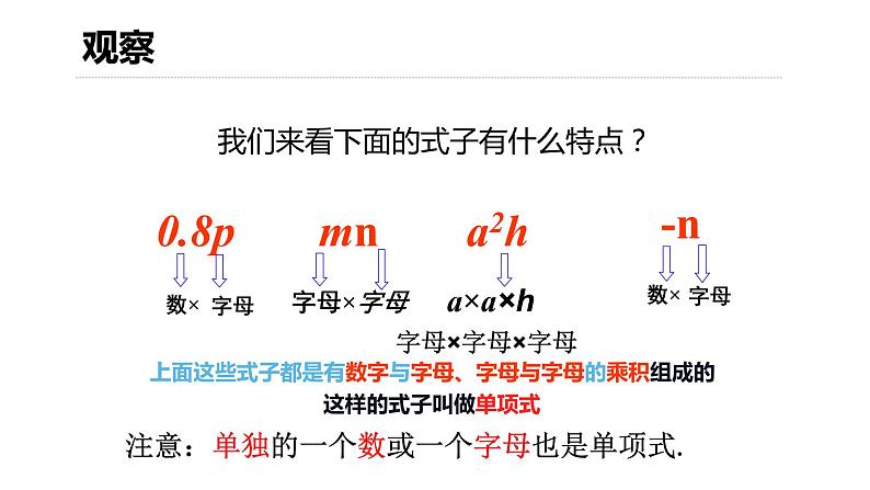 2.1 整式 课件 2022-2023学年人教版数学七年级上册第5页