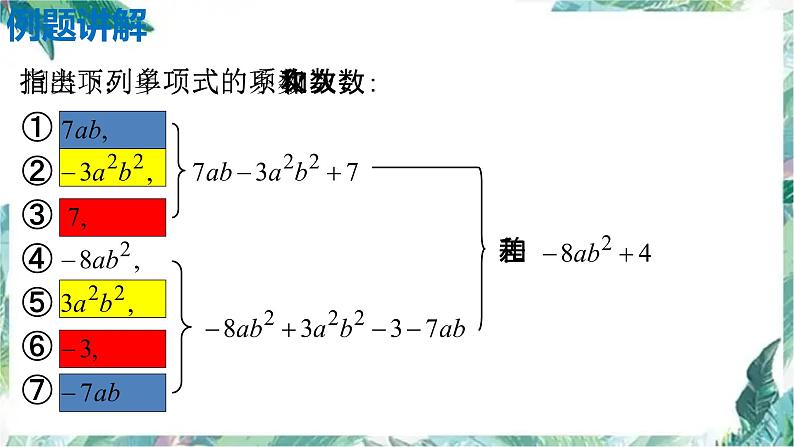 人教版数学七年级上册第二章 整式的加减 复习课件05