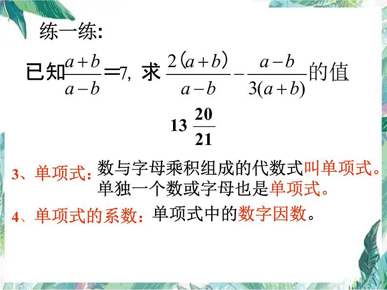 人教版七年级上册 第二章 整式的加减章节 复习课件(共56张PPT)04