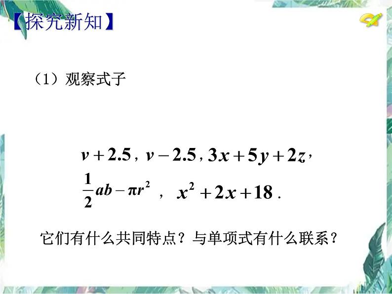 人教版七年级数学上 整式复习 课件第5页