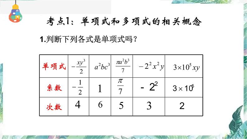 人教版七年级数学上册 第二章《整式的加减》复习课课件第3页