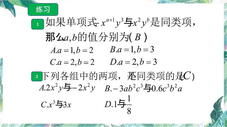 人教版七年级数学上册 第二章《整式的加减》复习课课件第7页