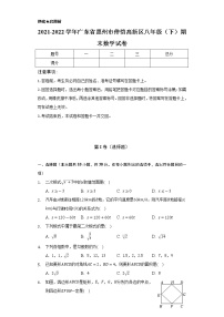 2021-2022学年广东省惠州市仲恺高新区八年级（下）期末数学试卷（Word解析版）