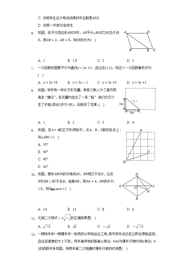 2021-2022学年山东省临沂市郯城县八年级（下）期末数学试卷（Word解析版）第2页