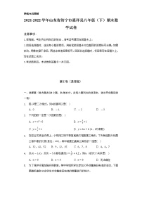 2021-2022学年山东省济宁市嘉祥县八年级（下）期末数学试卷（Word解析版）