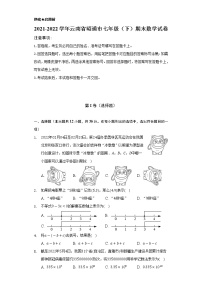 2021-2022学年云南省昭通市七年级（下）期末数学试卷（Word解析版）