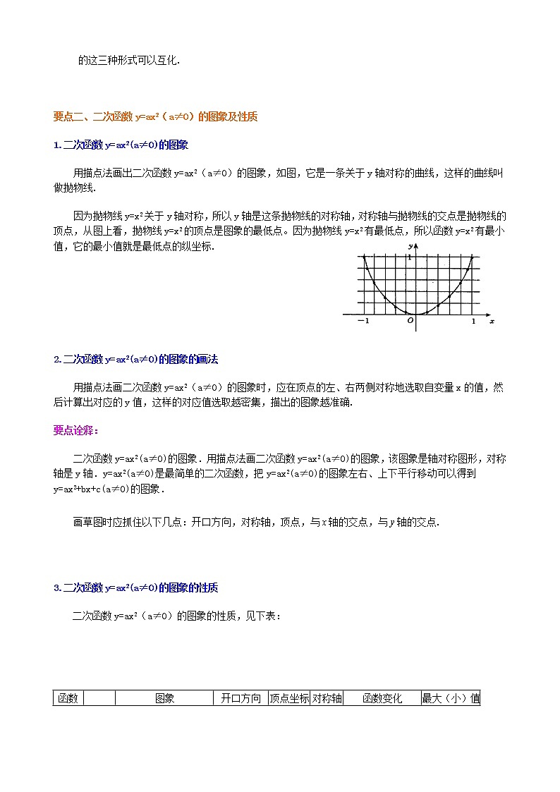 人教版数学九上07《二次函数y=ax2与y=ax2+c的图象与性质》知识讲解+巩固练习(基础版)（含答案）第2页