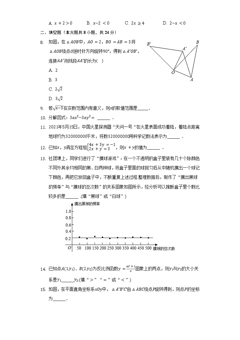 2022年江苏省盐城市滨海县中考数学一模试卷（Word解析版）02