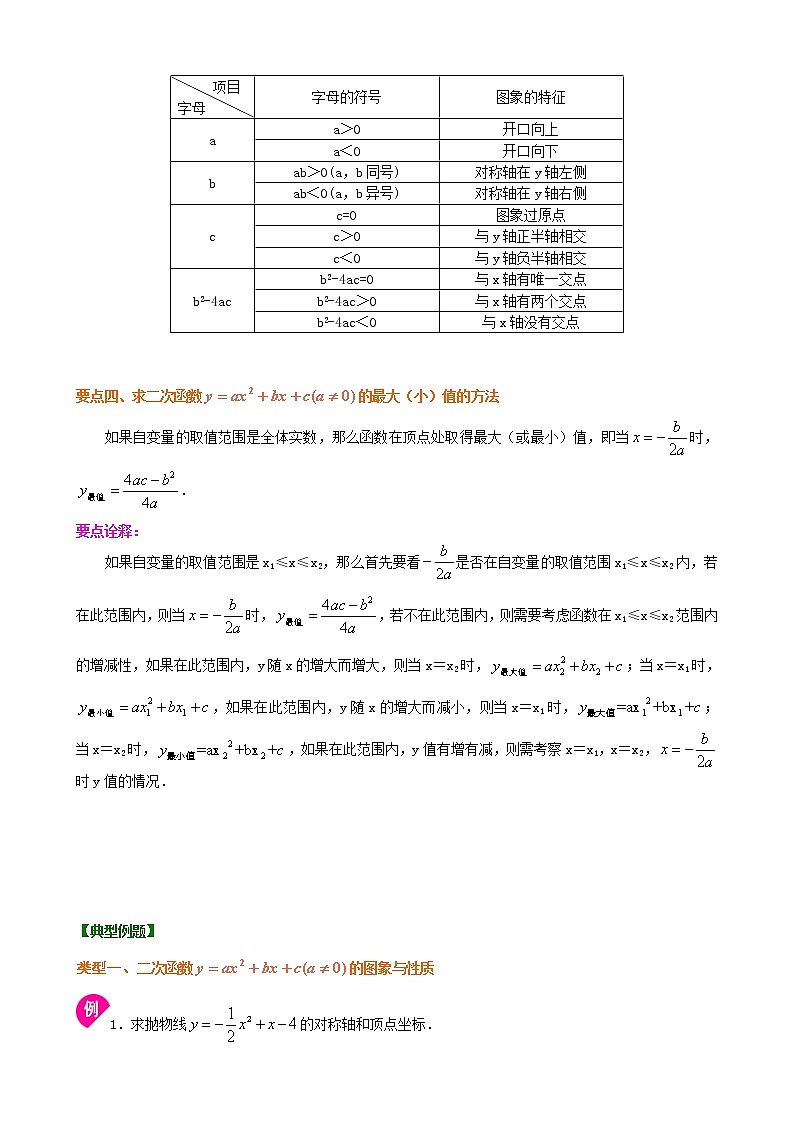 人教版数学九上09《二次函数y=ax^2+bx+c的图象与性质》知识讲解+巩固练习(基础版)（含答案）第3页