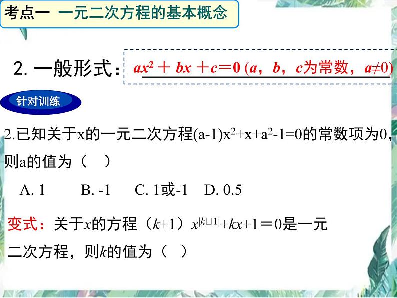 九年级数学人教版上册 一元二次方程专题复习课件04