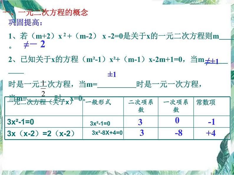 人教版九年级数学上册课件：第二十一章 一元二次方程复习04