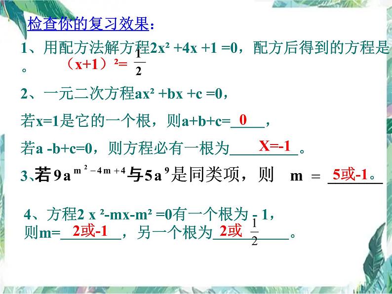 人教版九年级数学上册课件：第二十一章 一元二次方程复习07