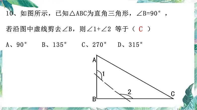 人教版数学八年级上册  三角形复习课件08