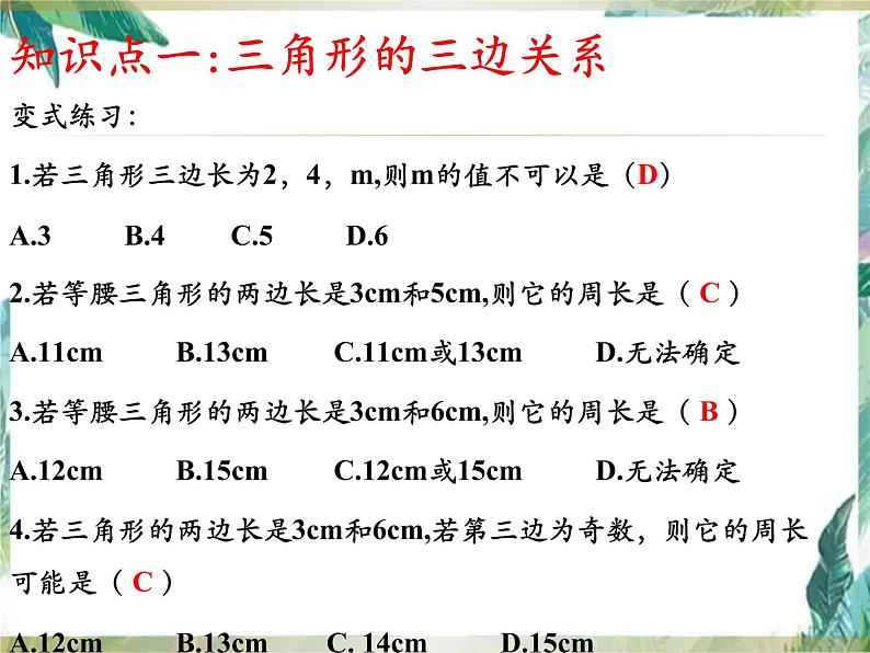 人教版八年级上册第十一章《三角形》复习用课件(共22张PPT)第7页