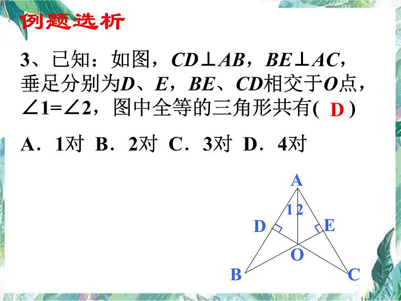 人教版八年级数学 上册课件： 《全等三角形》小结与复习(共25张PPT)第6页