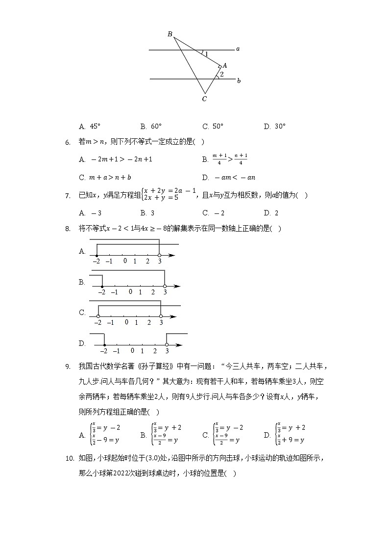 2021-2022学年河南师大附中七年级（下）期末数学试卷（Word解析版）第2页