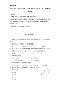 2021-2022学年四川省广元市苍溪县八年级（下）期末数学试卷（Word解析版）