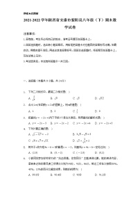 2021-2022学年陕西省安康市紫阳县八年级（下）期末数学试卷（Word解析版）