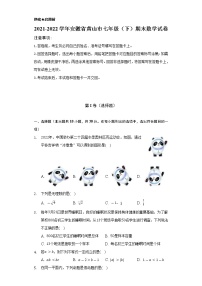 2021-2022学年安徽省黄山市七年级（下）期末数学试卷（Word解析版）