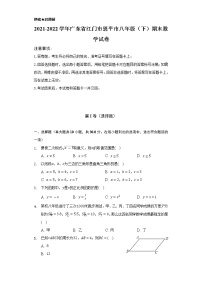 2021-2022学年广东省江门市恩平市八年级（下）期末数学试卷-（Word解析版）