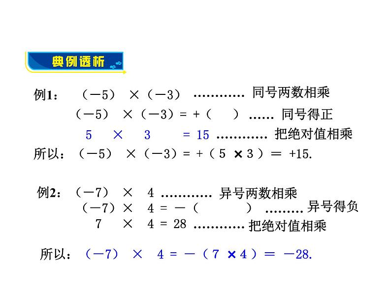 沪科版数学七年级上册课件1.5.1 有理数的乘法08