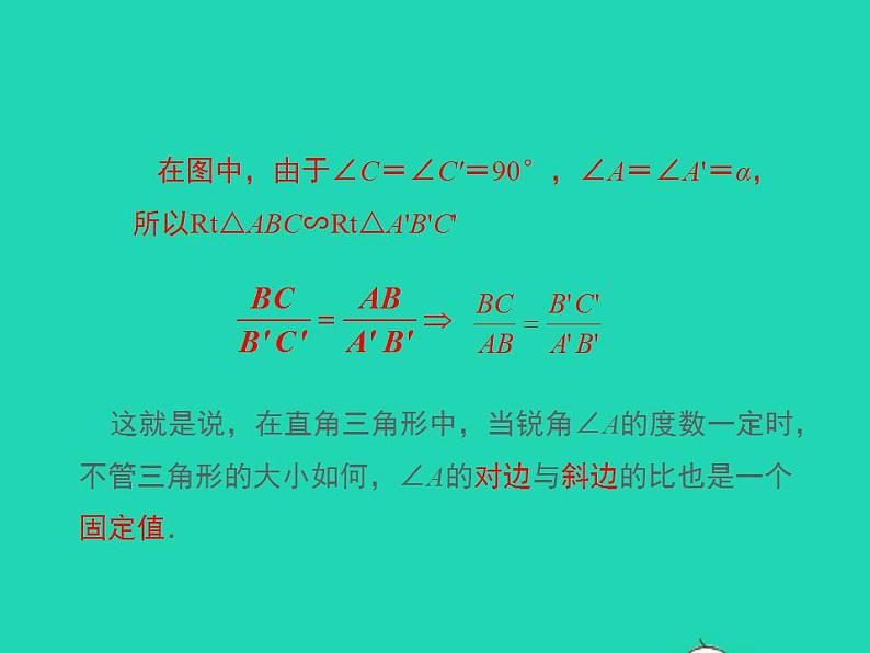 2022九年级数学上册第24章解直角三角形24.3锐角三角函数第1课时课件新版华东师大版05