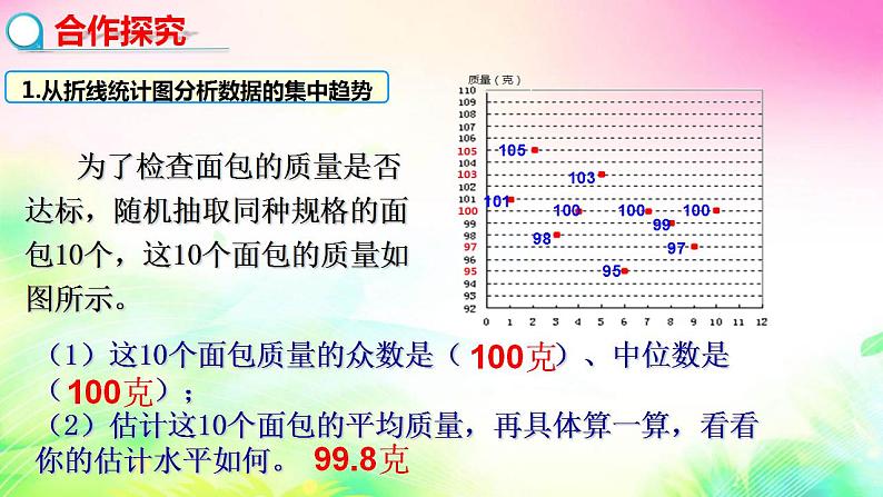 6.3从统计图分析数据的集中趋势　课件　2022—2023学年北师大版数学八年级上册04